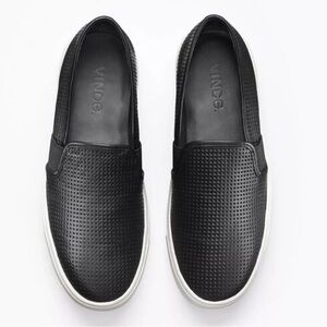 Vince Perforated Leather Blair Sneaker, Black, Size 10